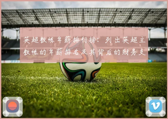 英超教练年薪排行榜：列出英超主教练的年薪排名及其背后的财务支持